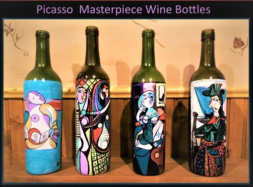 Custom Made Artist Gift - Wife Gift - Van Gogh,Starry Night,Wine Bottle,Wine Art,Van Gogh,Kitchen Art, Art