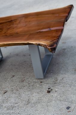 Custom Made Walnut Coffee Table With Stainless Base
