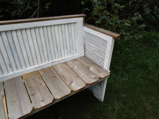 Custom Made Upcycled Louvered Door Bench