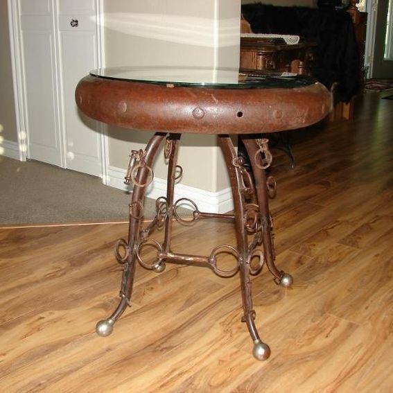 Hand Made Wagon Wheel Table by Twisted Tine Antler Design | CustomMade.com