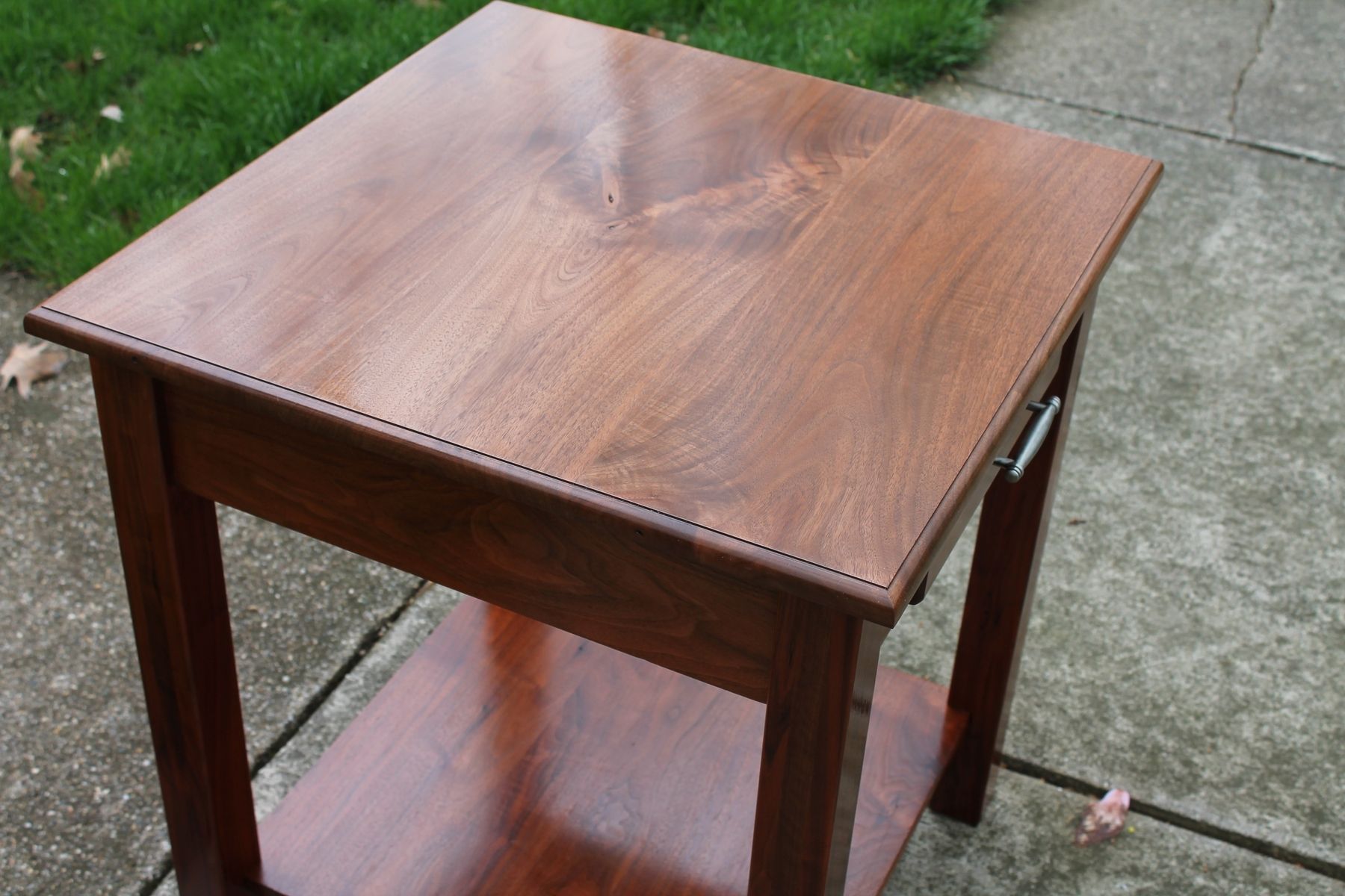 Handmade Walnut End Table by Drop Tine Design