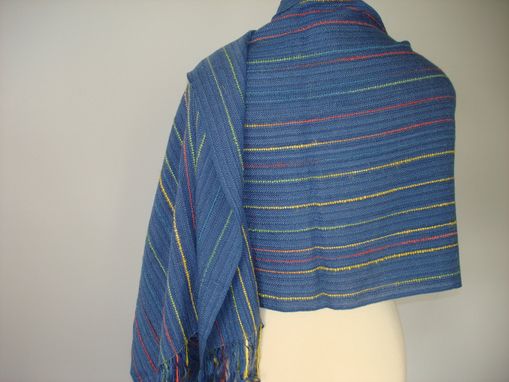 Custom Made Hand Woven Shawl - Sky Blue