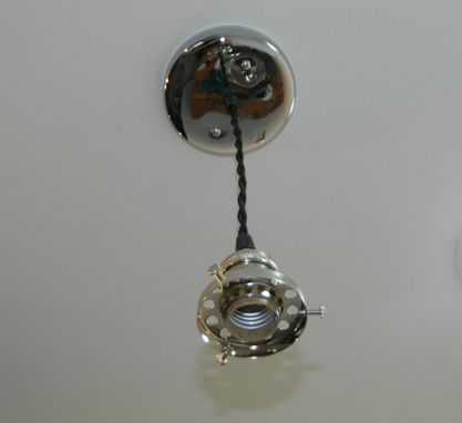 Custom Made Minimalist Antique Style Fitter Pendant: Polished Nickel