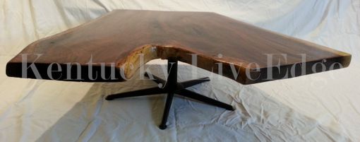 Custom Made Rare Black Walnut Coffee Table On Black Eames Era Mid Century 5 Star Base