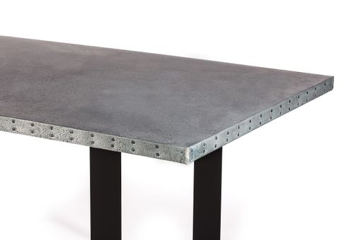 Custom Made Zinc Table Zinc Dining Table -  The Maddox Zinc Top Dining Table