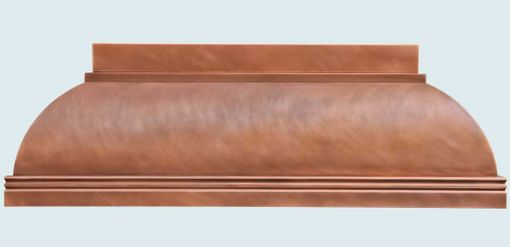 Custom Made Copper Range Hood With Mont St. Michel Band