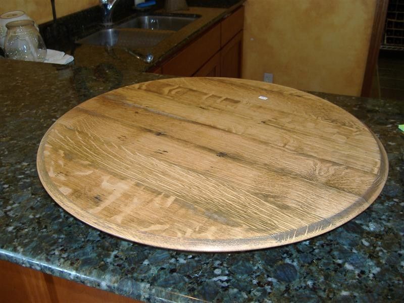 Custom Wine Barrel Top Lazy Susan by Sandman Productions