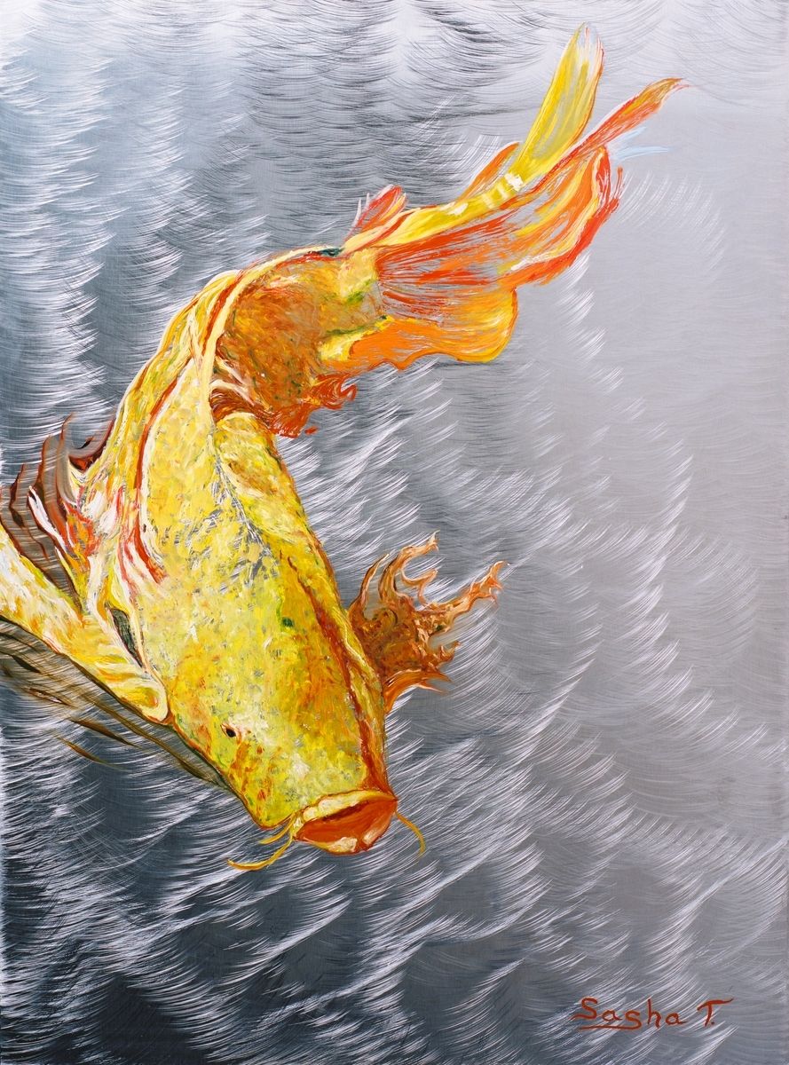 Handmade Koi Fish On Metal by Art2Walls