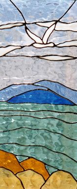 Custom Made Ocean And Seagull Stained Glass Window