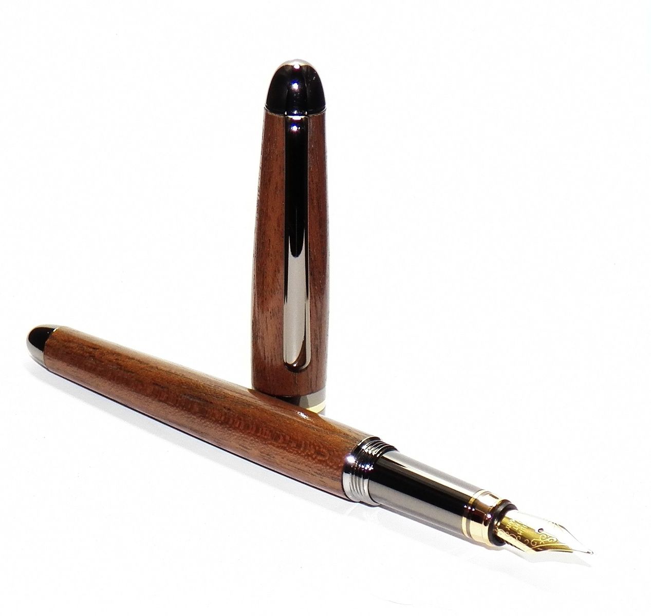 Custom Old World European Style Teak Wood Fountain Pen by 