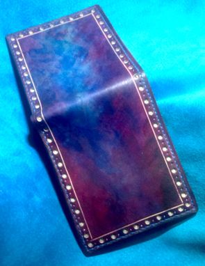 Custom Made Mens Handmade Bifold Wallet With Brogue Styling And Hand Dyed Effects