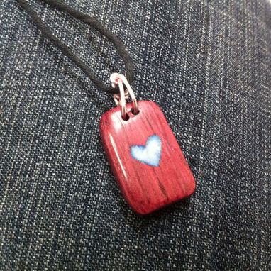 Custom Made Purpleheart Wood Pendant With Glow Inlay