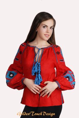 Custom Made Linen Embroidered Blouse Ukrainian Blouse Doho Style Blouse Vita Kin Chicnationale Abaya Dress
