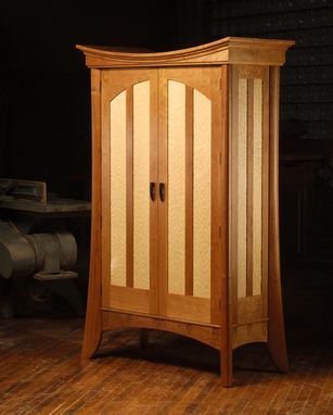 Custom Made Cherry And Maple Prayer Shawl Cabinet