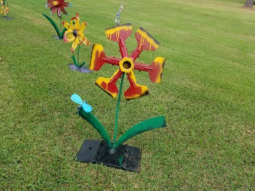 Custom Made Metalwork Flower Outdoor Garden Sculpture By Raymond Guest