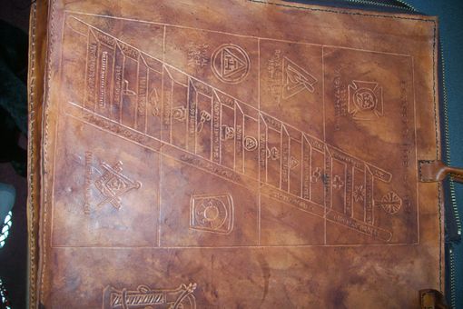 Custom Made Custom Leather Mason Apron Case With Masonic Letter