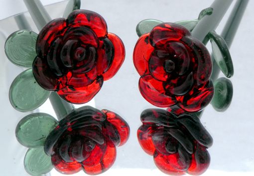 Custom Made Handcrafted Glass Rose Ornament "Forever Untamed Rose''