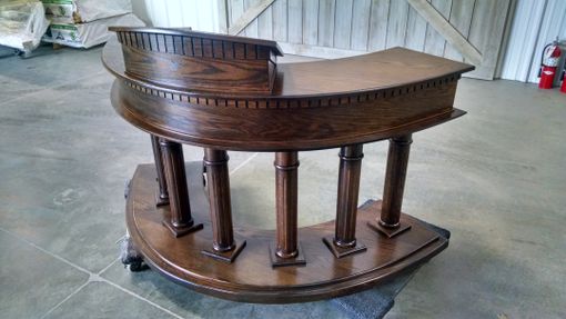 Custom Made Pulpit In Solid Red Oak
