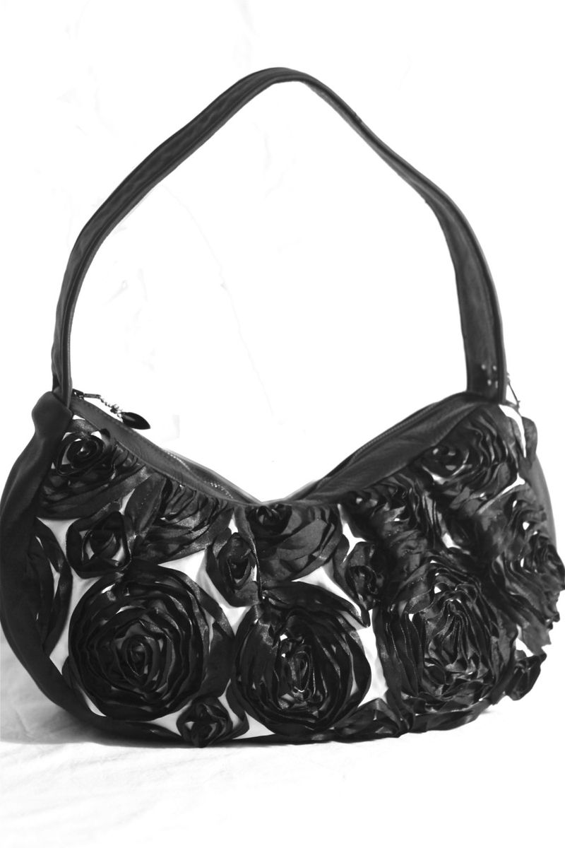 Handmade Wisteria Custom Field Of Roses Leather Hobo Handbag Shoulder Bag By Bbeauty Designs Bbeauty Designs | CustomMade.com