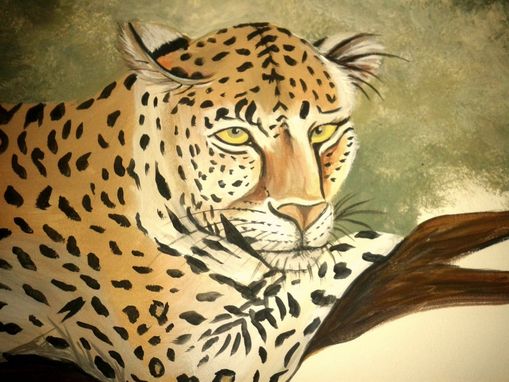 Custom Made Leopard In Tree Nursery Mural