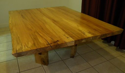 Custom Made Live Edge Maple Pedestal Dining Table