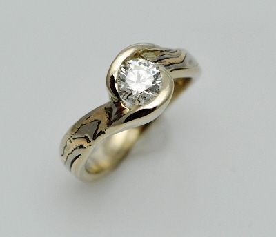 Custom Mokume Gane Ring by Diamondpeak Goldsmiths | CustomMade.com