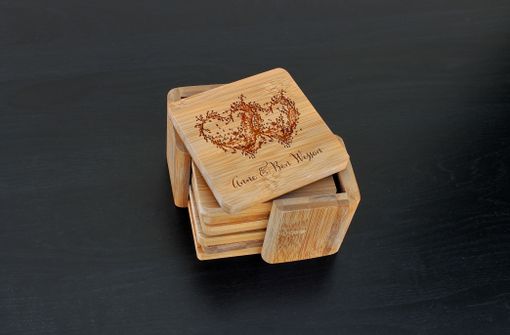 Custom Made Custom Bamboo Coasters, Custom Engraved Coasters --Cst-Bam-Anne Ben Wesson