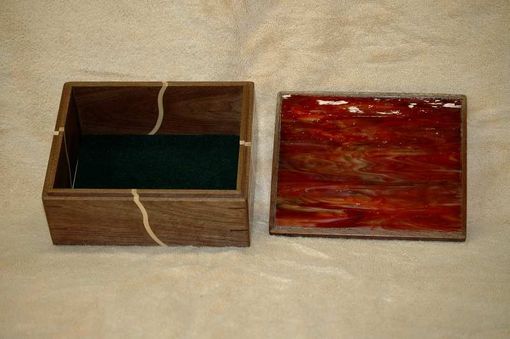 Custom Made Walnut & Glass Keepsake Box