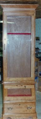 Custom Made Solid Cherry 8 Gun Cabinet With Hand Gun Display