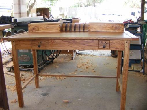 Custom Made Olivewood Mission/Shaker Style Writing Desk And Tables