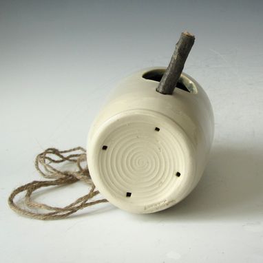 Custom Made White Pottery Birdhouse
