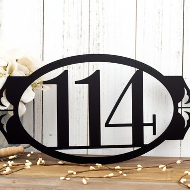 Custom Made Metal House Number Signmetal Address Plaque, House Numbers, Outdoor Sign, Metal Wall Art