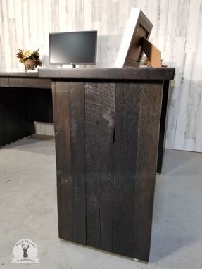 Custom Made Reclaimed Barnwood Corner Desk, Reclaimed Wood Corner Desk, Corner Desk