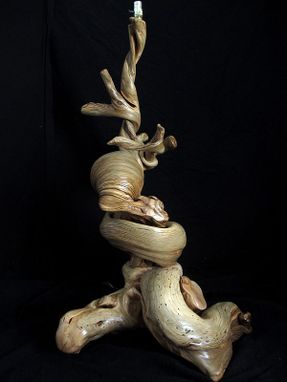 Custom Made Floor Lamp Made From Twisted Juniper Wood