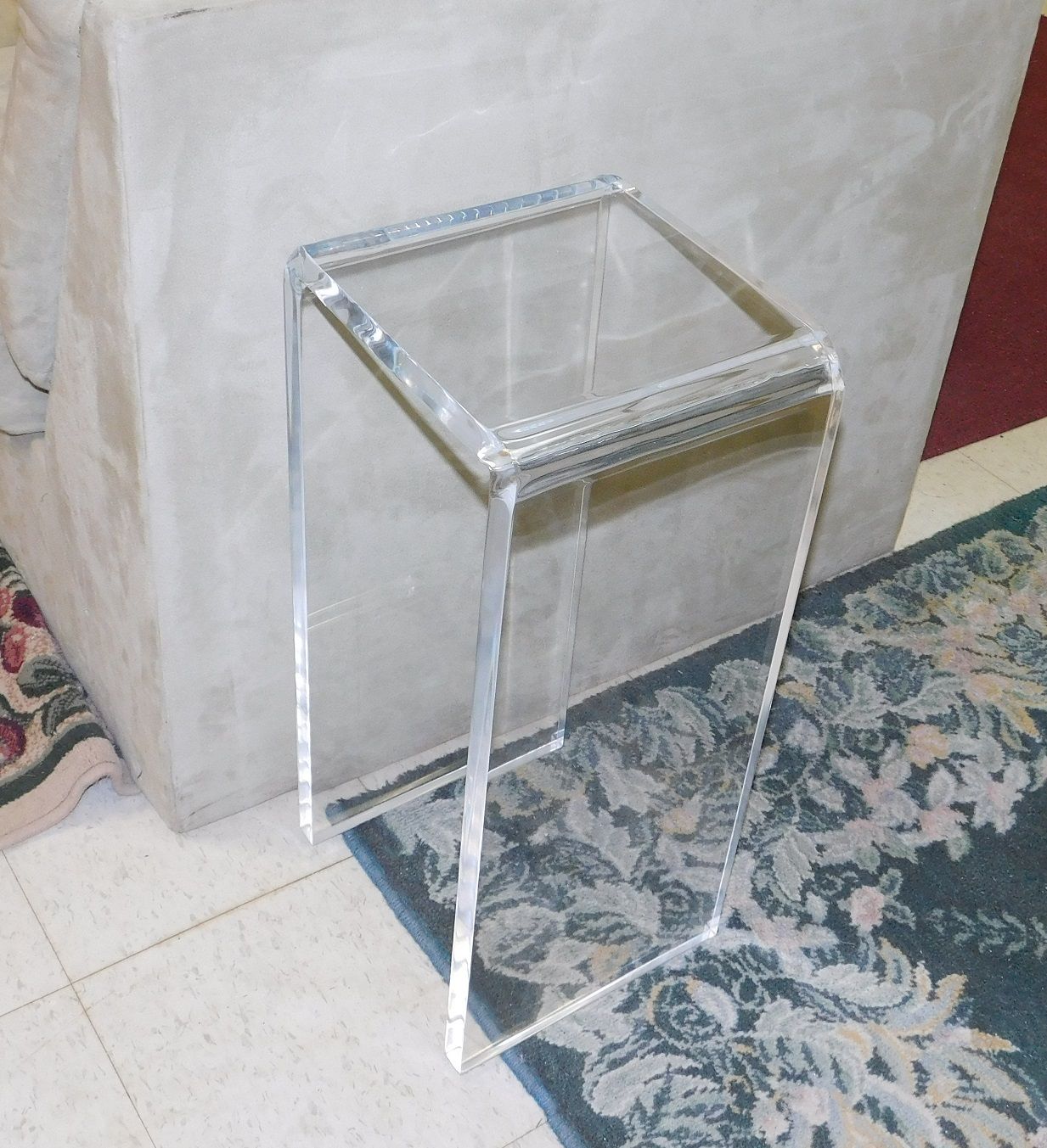 Buy Handmade Acrylic Waterfall Edge Side Table Hand Crafted, Custom
