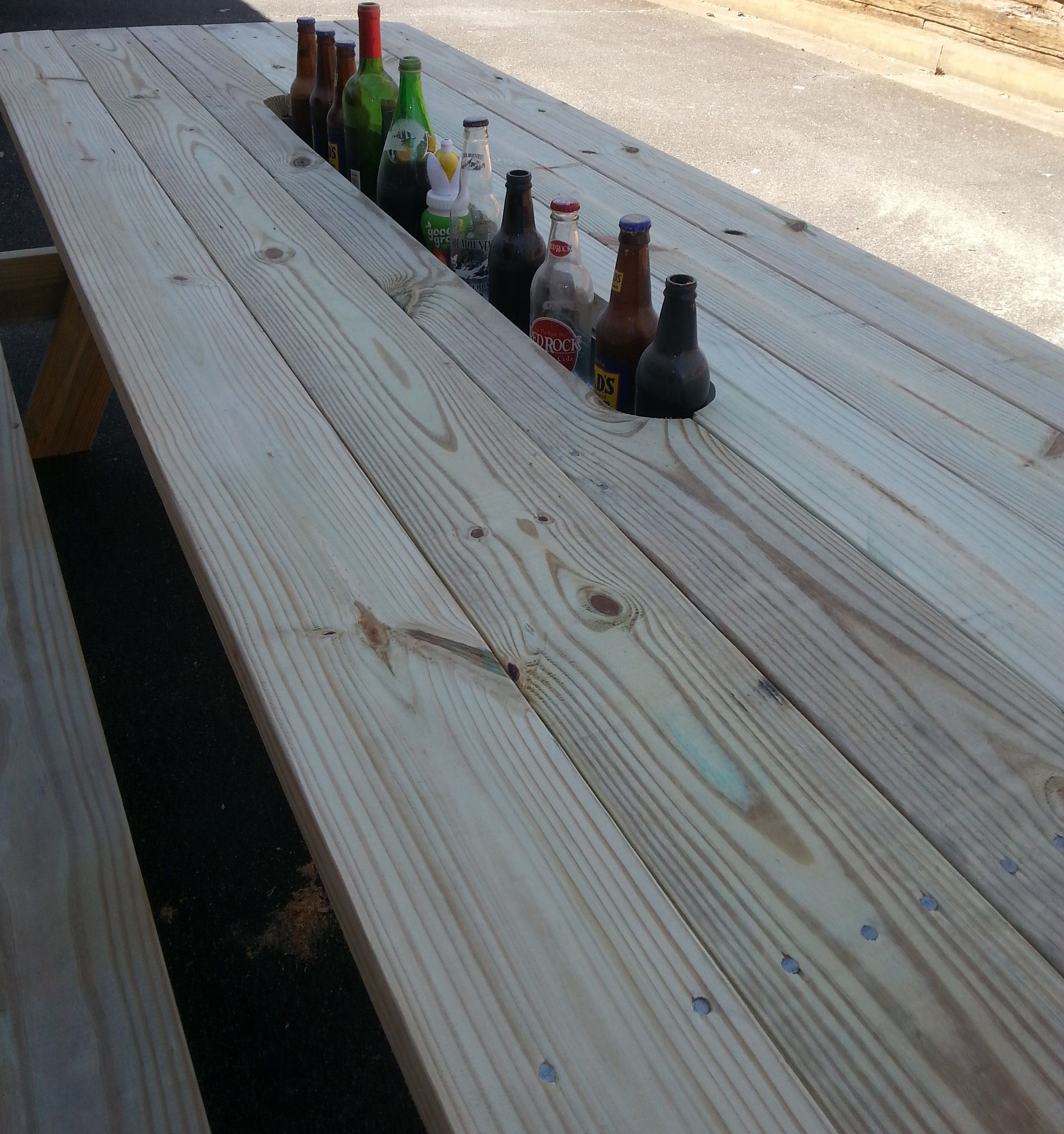 Buy Hand Made Picnic Table With Built In Wine Chiller !, made to order