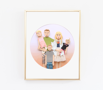 Custom Made Custom Family Portrait Made From Paper