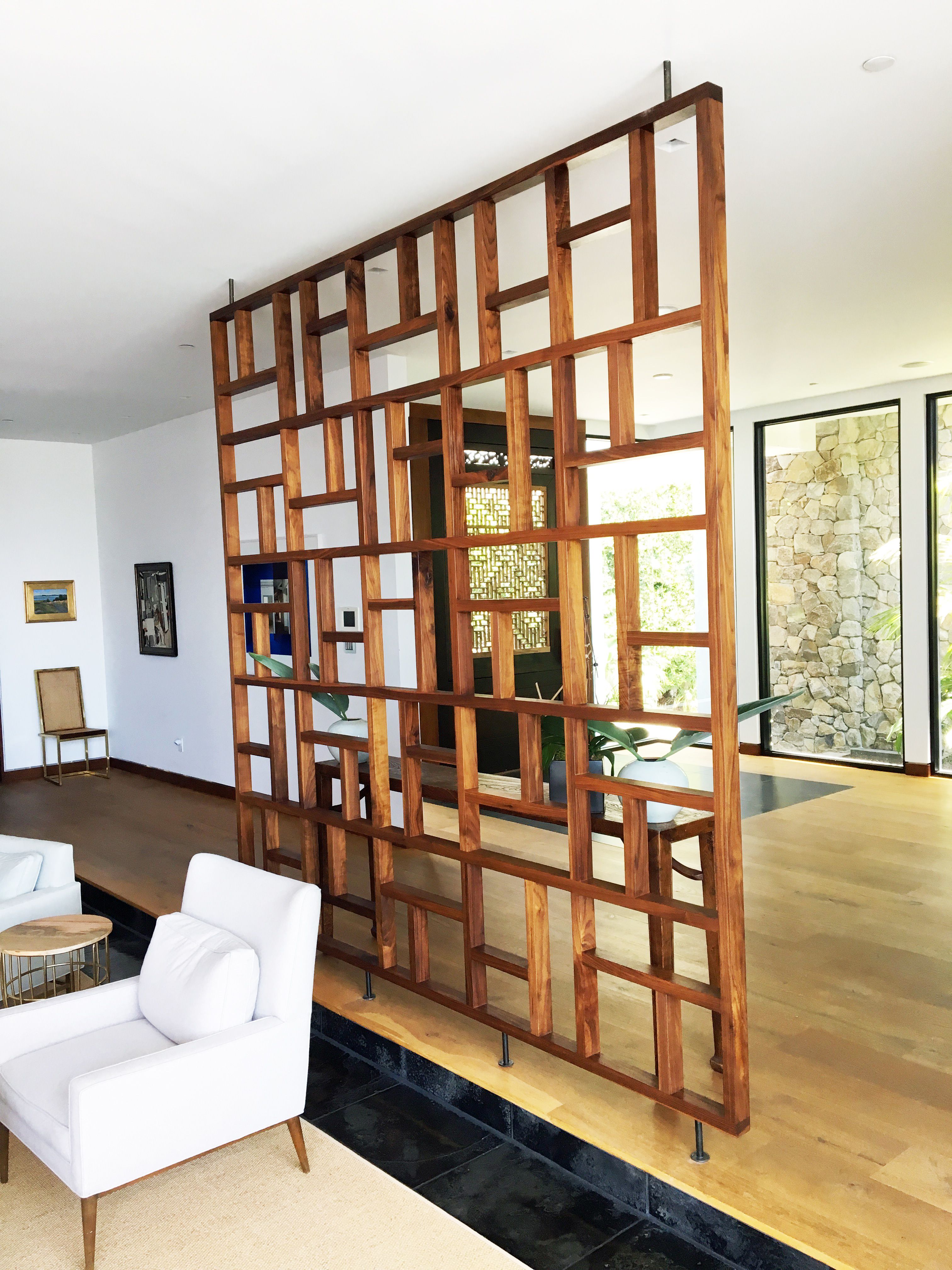 Handmade Solid Wood Geometric Room Screen/ Room Divider by Bugbee Wood