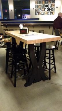 Custom Made Reclaimed Bowling  Alley Cafe Tables For Comix At The Mohegan Sun Casino In Uncasville, Ct