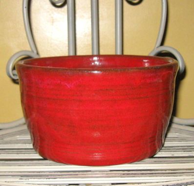 Custom Made Stoneware Baking Crock Perfect For Breads, Cakes In Deep Brilliant Red