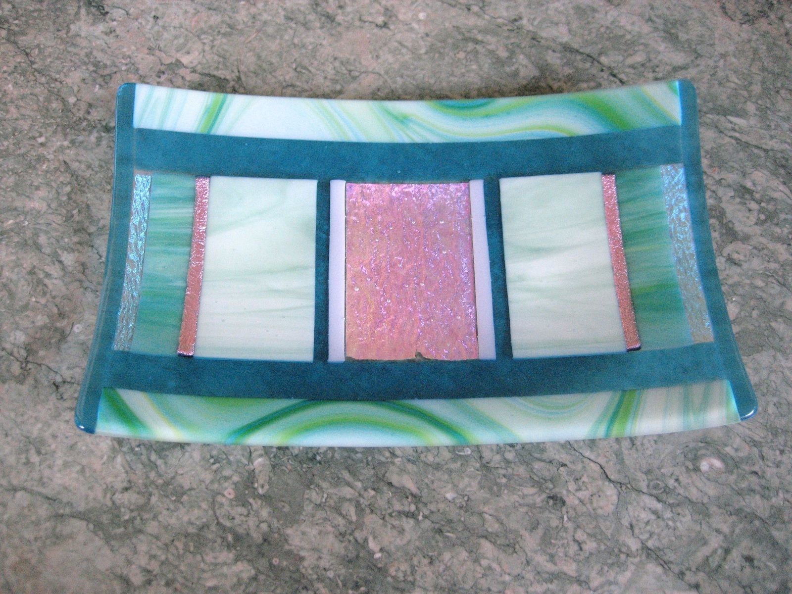 Hand Made Fused Glass Platter by Grateful Glass