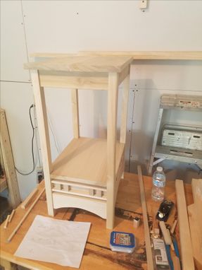 Custom Made Bare Wood Stylish End Table