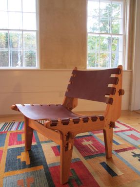 Custom Made The Sling Chair: A Hand-Crafted Oak And Leather Lounger