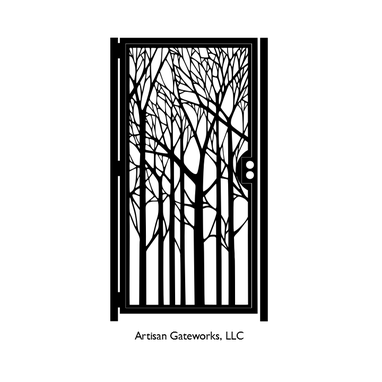 Custom Made Decorative Forest Steel Gate - Nature Metal Art - Steel Wall Panel - Garden Gate Art - Custom Gate