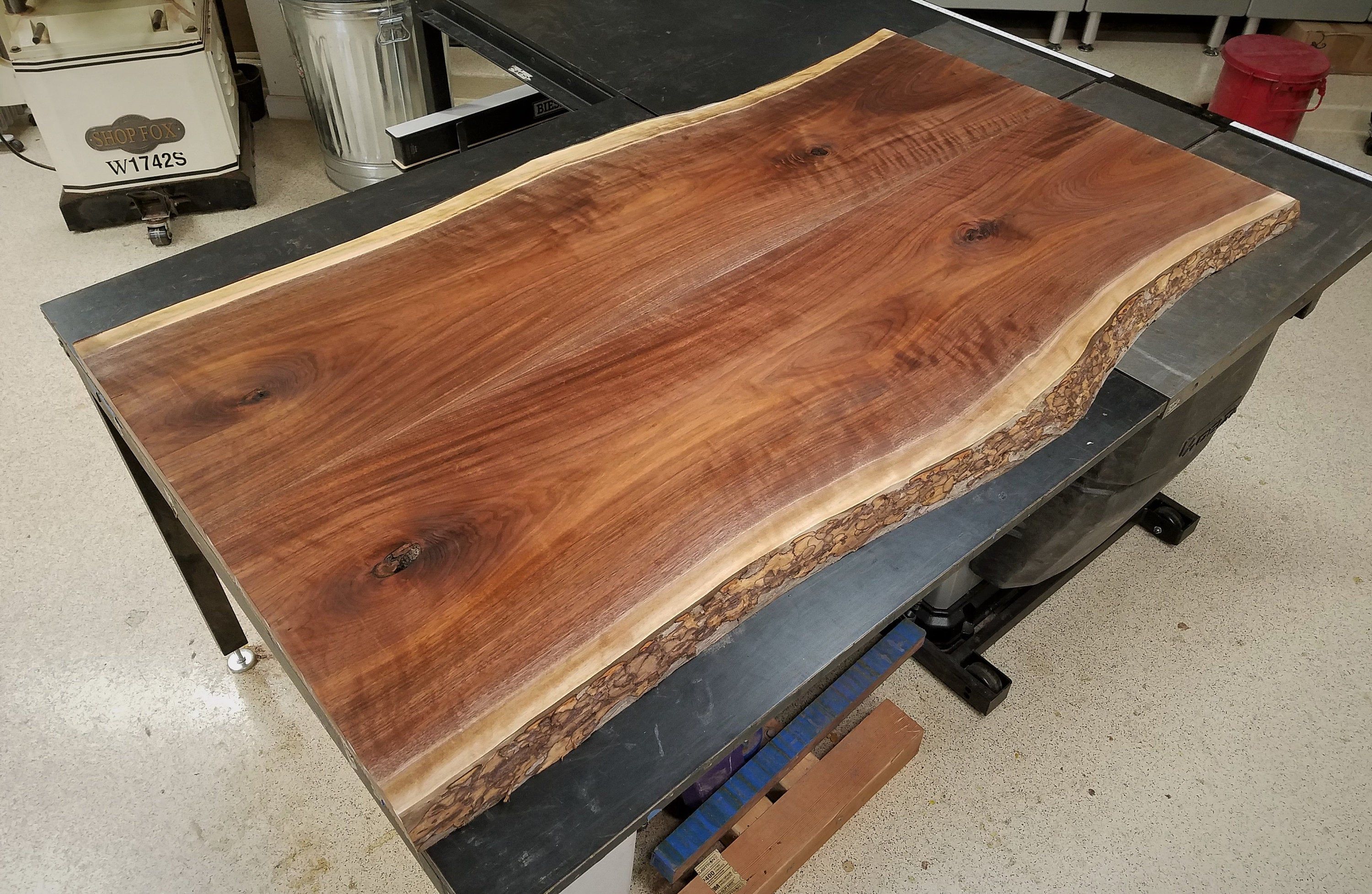 custom kitchen table walnut top maple legs