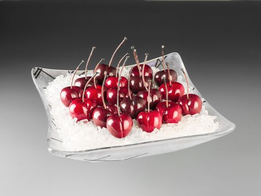 Custom Made One Realistic Glass Bing Cherry Sculpture, Life-Sized