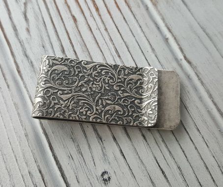 Custom Made Handmade Oxidized Silver Arrow Money Clip