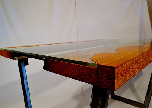 Custom Made Glass Wood Table