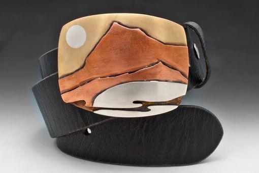 Custom Made Mountain Belt In Sterling Silver, Brass, And Copper