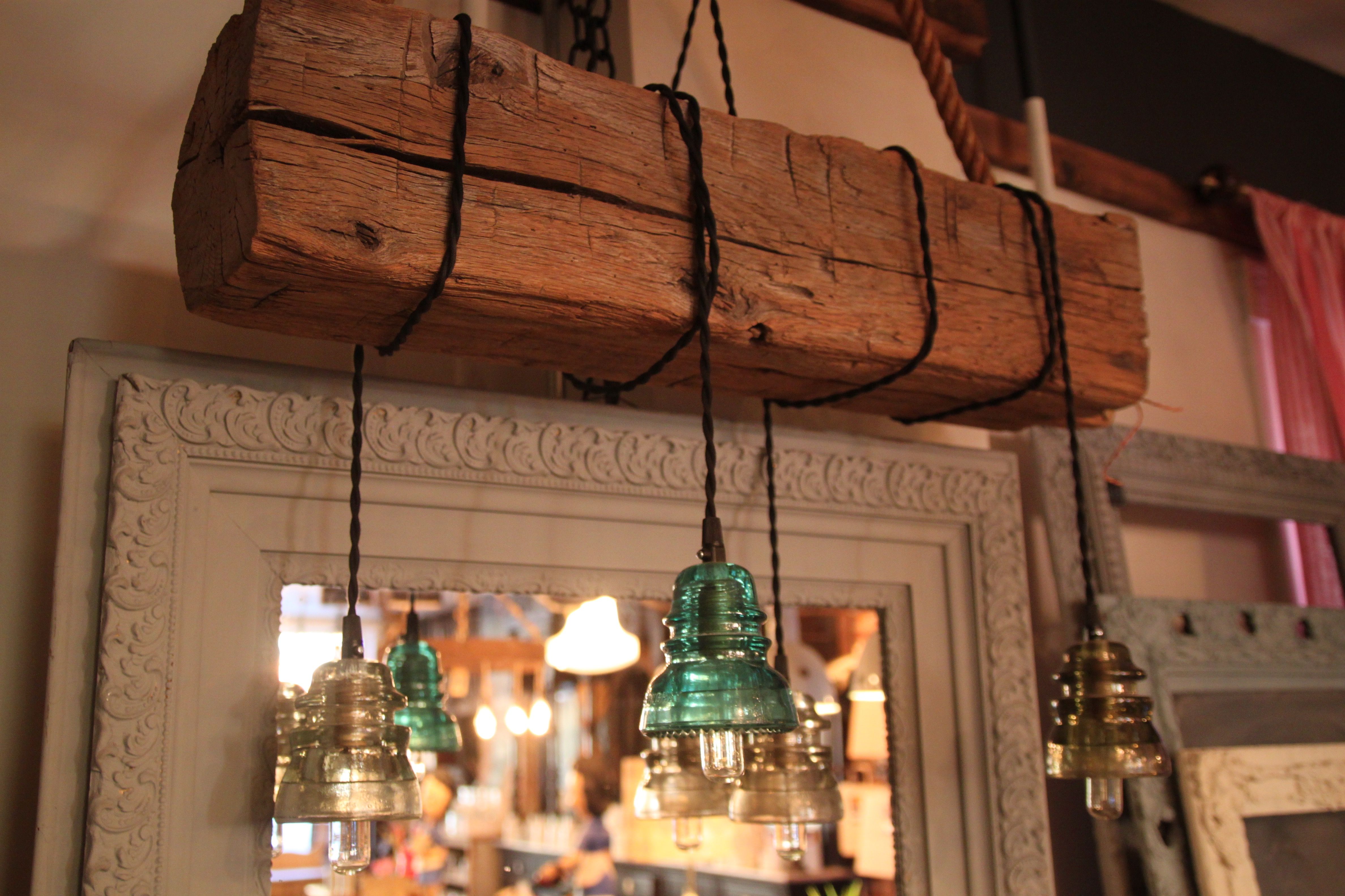 Buy a Custom Made Reclaimed Wood Beam Chandelier, made to 